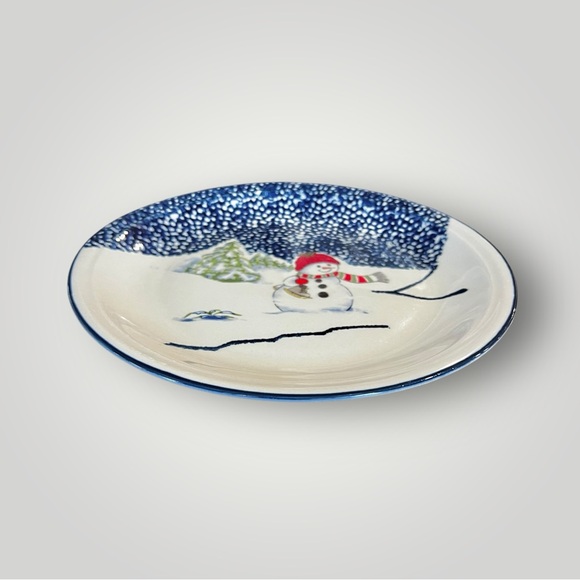 Thomson Pottery Snowman Plate Discontinued Christmas Holiday Collectible Used - Picture 15 of 15